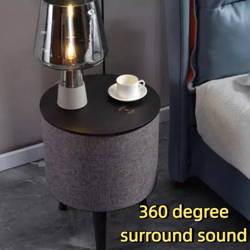 

TWS 360 Degree Surround Sound HI-FI Bluetooth Speaker Wooden Smart Coffee Table Speaker Supports Wireless Charging Bedside Table