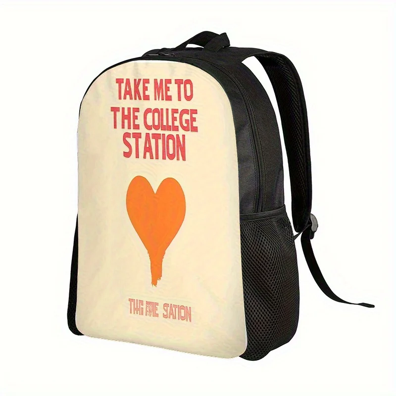 

A 2D flat print backpack, Texas travel backpack, suitable for travel, youth bags, Texas map heart mark print, unisex casual