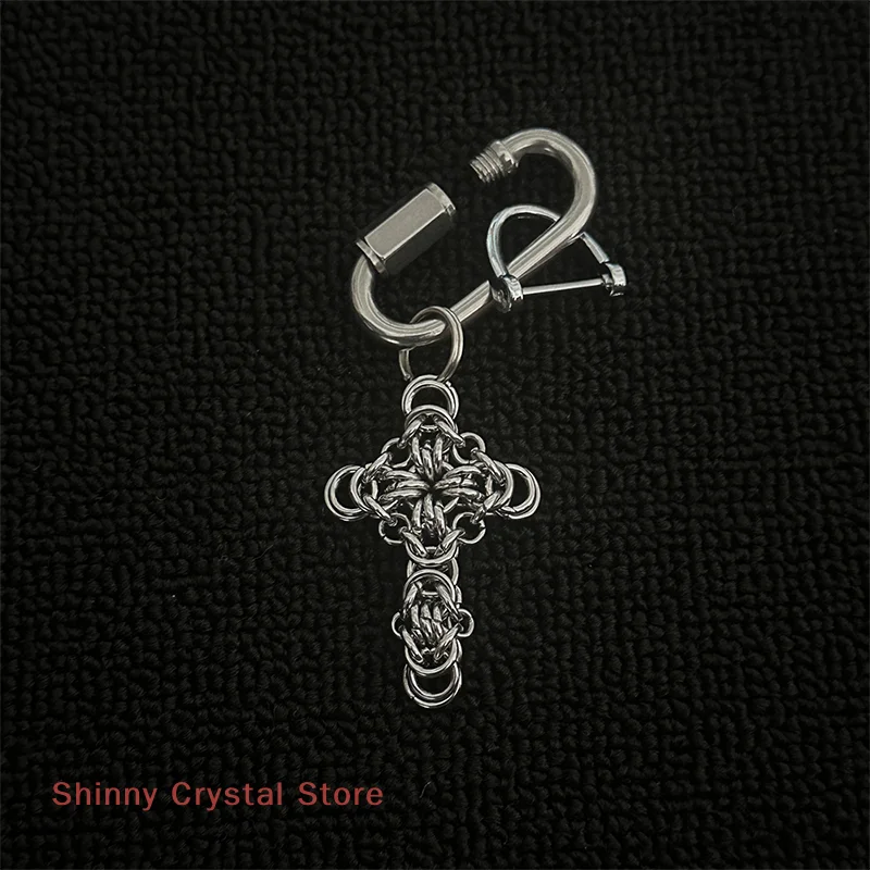 Y2K EDC Carabiner Key Clip, Religious Cross Crucifix Design, Perfect for Men and Hiking;