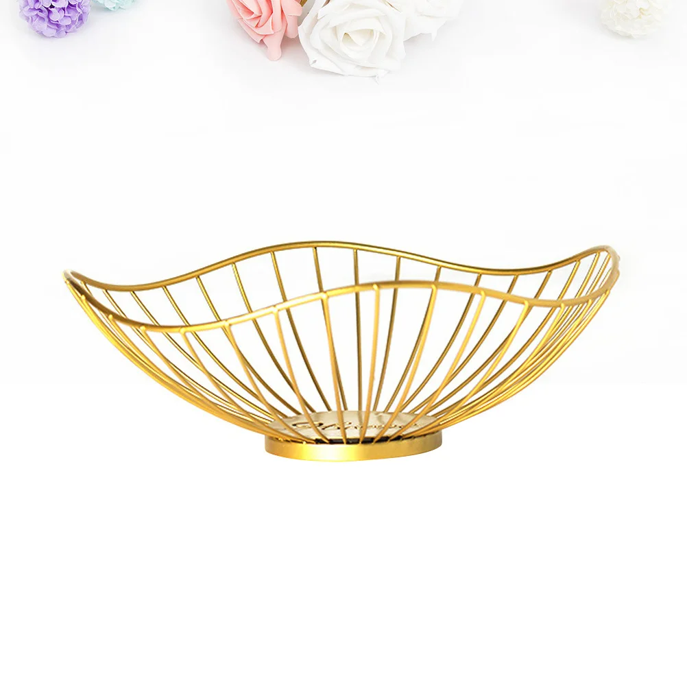 

Creative Iron Art Fruit Container Holder Golden Snack Bowl for Home Restaurant Hotel Practical Use Storage Organizer