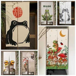 Japanese Door Curtain Frog Cartoon Animals Doorway Curtains Kitchen Living Room Japanese Noren Entrance Hanging Half-Curtain