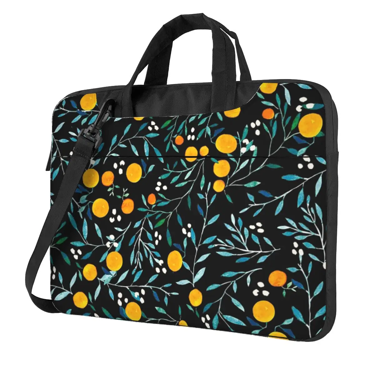 

Oranges On Black Crossbody Laptop Bag Case Computer Bag 13 14 15.6 Inch Notebook Pouch for Macbook Pro Lenovo