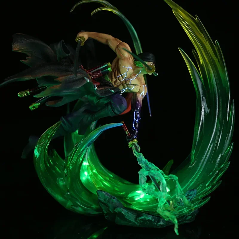 

New 24cm One Piece Anime Figure Gk Ghost Island Sakura Roronoa Zoro Glowing Pvc Action Figurine Collection Model Toys Kids Gifts