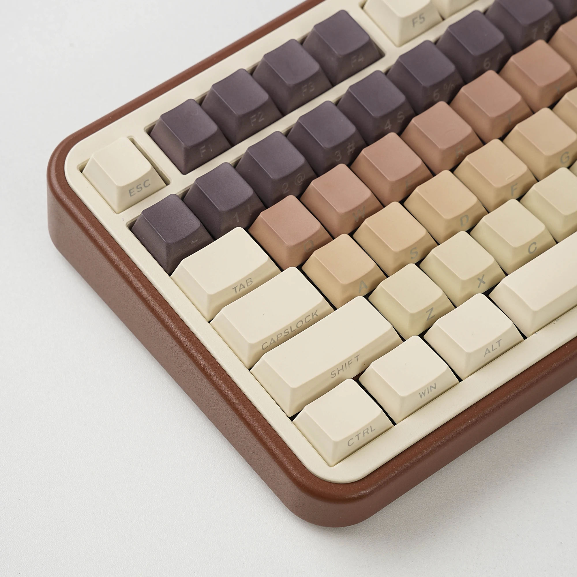 Gradient Coffee Keycap Russian Korean Keycaps Cherry PBT MX Switch Keyboard Key Caps Light Through Letters AZERTY Hangul Keycap