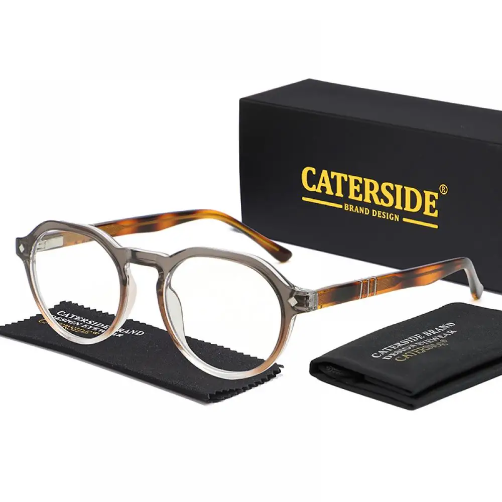 CATERSIDE Retro Herren Flache Leichte Brille Hochwertige PC Runde Anti-Blaulicht-Brille Damen Computer-Lese-Schutzbrille – Detail 10