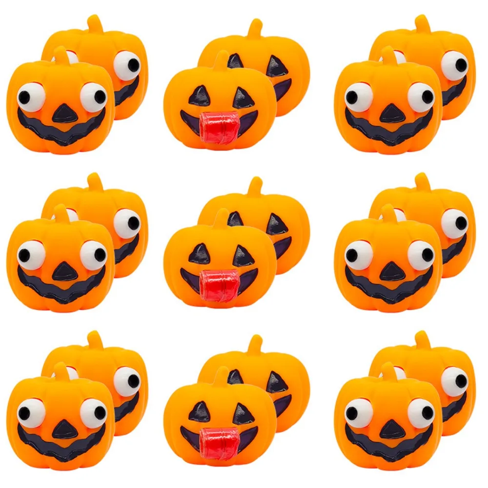 5/10 Pcs Tricky Press Exploding Eyes and Tongue Pumpkin Halloween Party Favor Decoration Children’s Birthday Gift Pinata Filling