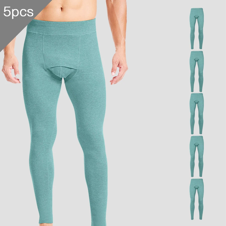 5PCS Men's winter thermal long underwear. Single piece, thickened and fleece-lined. Warm thermal pants, form-fitting thread pant