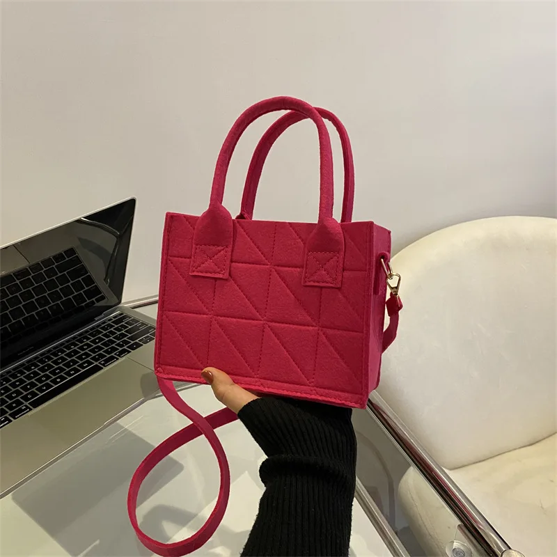 Women's Small Handbags High Quality felt Side Shoulder Bags for Women 2024 Cute Short Handle Lady Crossbody Bag Shopper Tote Bag