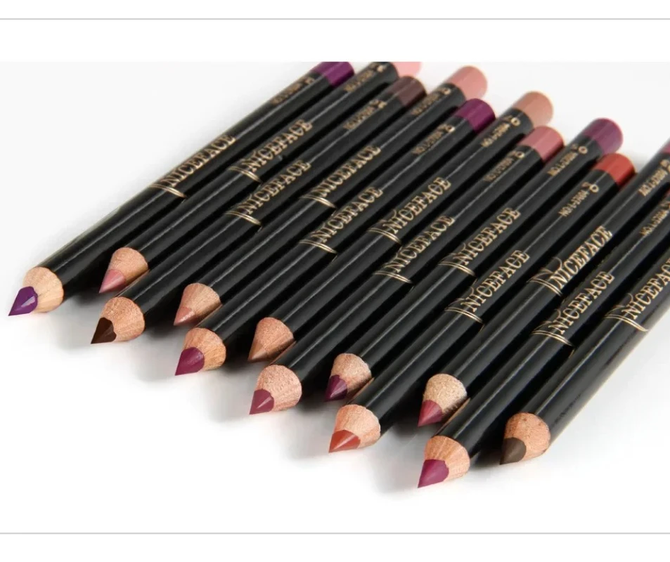 Profesjonalny 12-kolorowy drewniany konturówka do ust, wodoodporny, uroczy konturówka do ust, miękki ołówek do makijażu, długotrwały kosmetyk dla kobiet.