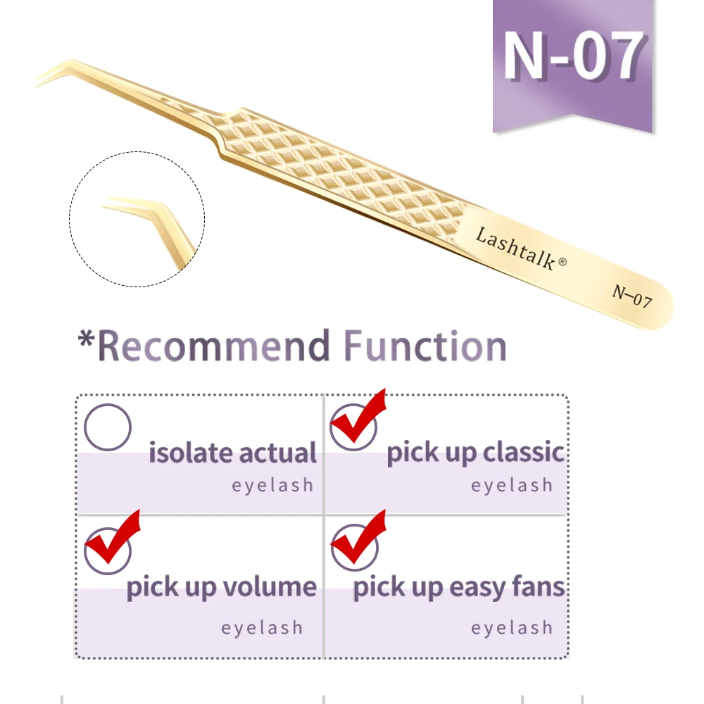Lashtalk Wimpernverlängerungspinzette, Make-up-Tools aus Nagaraku, Edelstahl, nicht magnetisches Volumen, gefälschte Wimpern, Zubehör, präzise