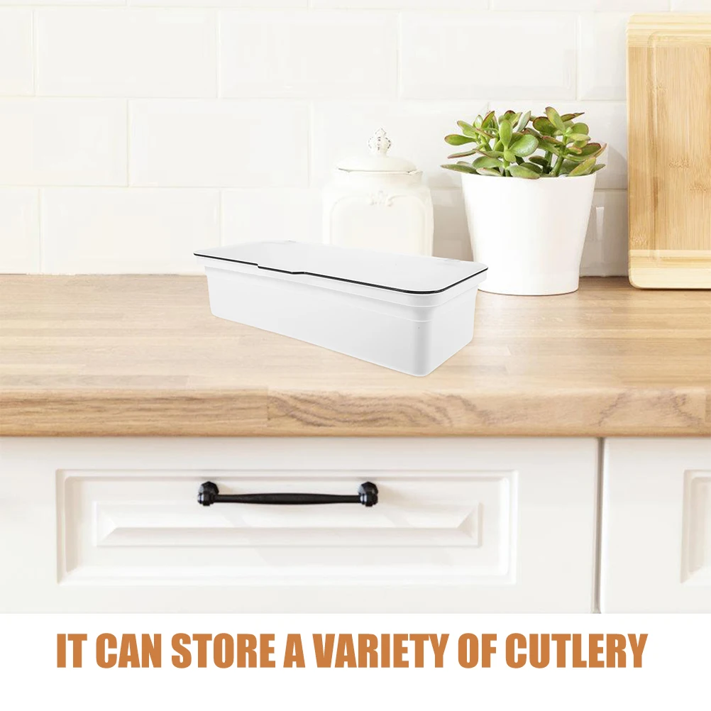 

Chopstick Holder Box Lid Drainer Minimalist Kitchen Utensil Organizer Space-Saving Storage Rack Silverware Organizer with Cover