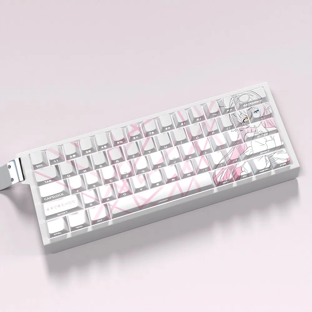 74 Keys/set Blue Archive Takanashi Hoshino Keycaps PBT Side Printed Backlit Anime Gaming Key Caps Cherry Profile 60 65 68 Keycap