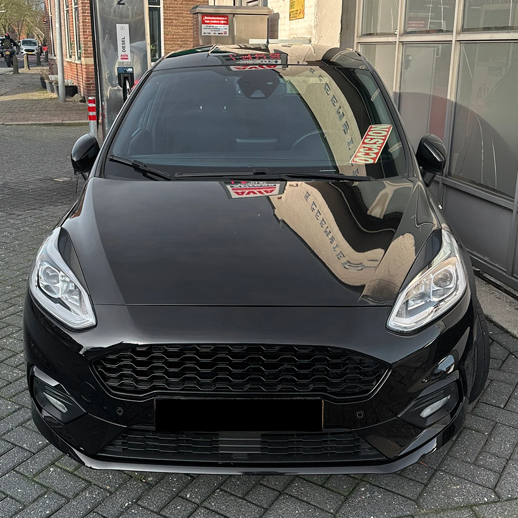 포드 피에스타 MK8 2017-2020 자동차 액세서리 헤드라이트 아이리드 헤드 라이트 램프 눈썹 커버 트림 헤드라이트 눈썹 2개