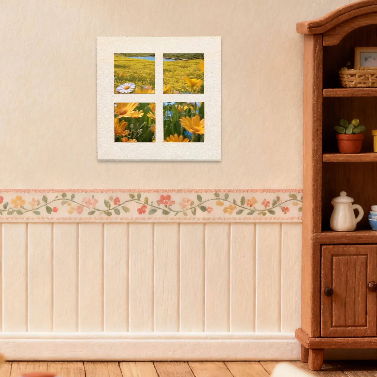 

10Pcs Mini Wooden Window Frame for Dollhouse Miniature Furniture Natural Unpainted Wood Smooth Surface 7Cm Realistic Decor