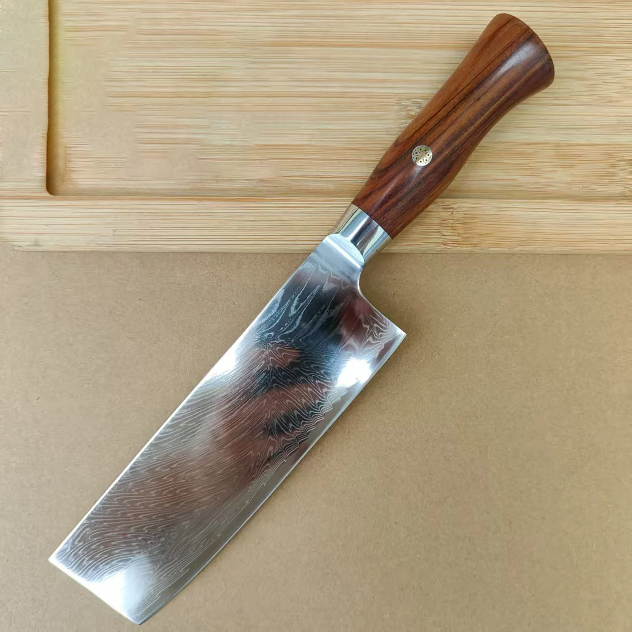 

7 Inch Nakiri Knife 67-layers Damascus Steel Blade Wood Handle Chef Slicing Sushi Vegetables Cleaver Meat Japanese Kitchen Knife