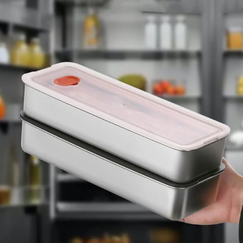 

Fresh Keeping Storage Box Reusable Pp Stainless Steel Airtight Food Container For Fridge Bacon Meat Vegetable Organizer