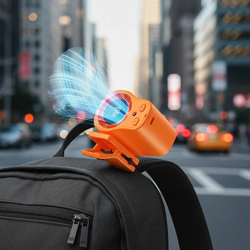 Ventilateur Summer Mini Portable Neck Hanging Fan Rechargeable Small Clamp-type Fan For Outdoor Sports Hiking Summer Use