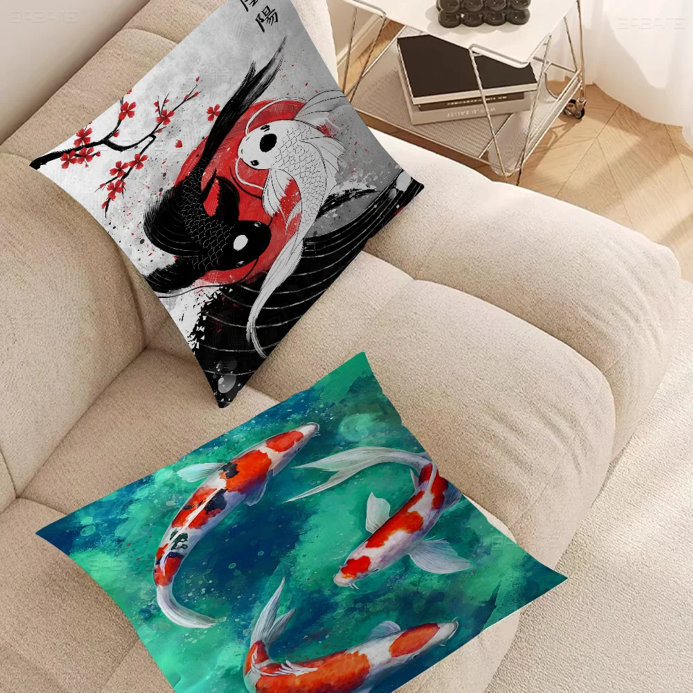 

Koi Pillow Gift Home Office Decoration Pillow Bedroom Sofa Car Cushion CoverPillow Case