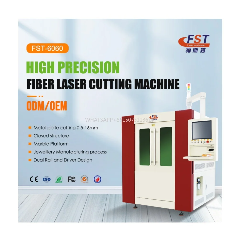 1000W 600*600 Precisione Piccola Macchina da Taglio Laser a Fibra Gioielli Argento Oro 6060 Mini Metallo Dimensioni di Lavoro Taglierina Laser a Fibra