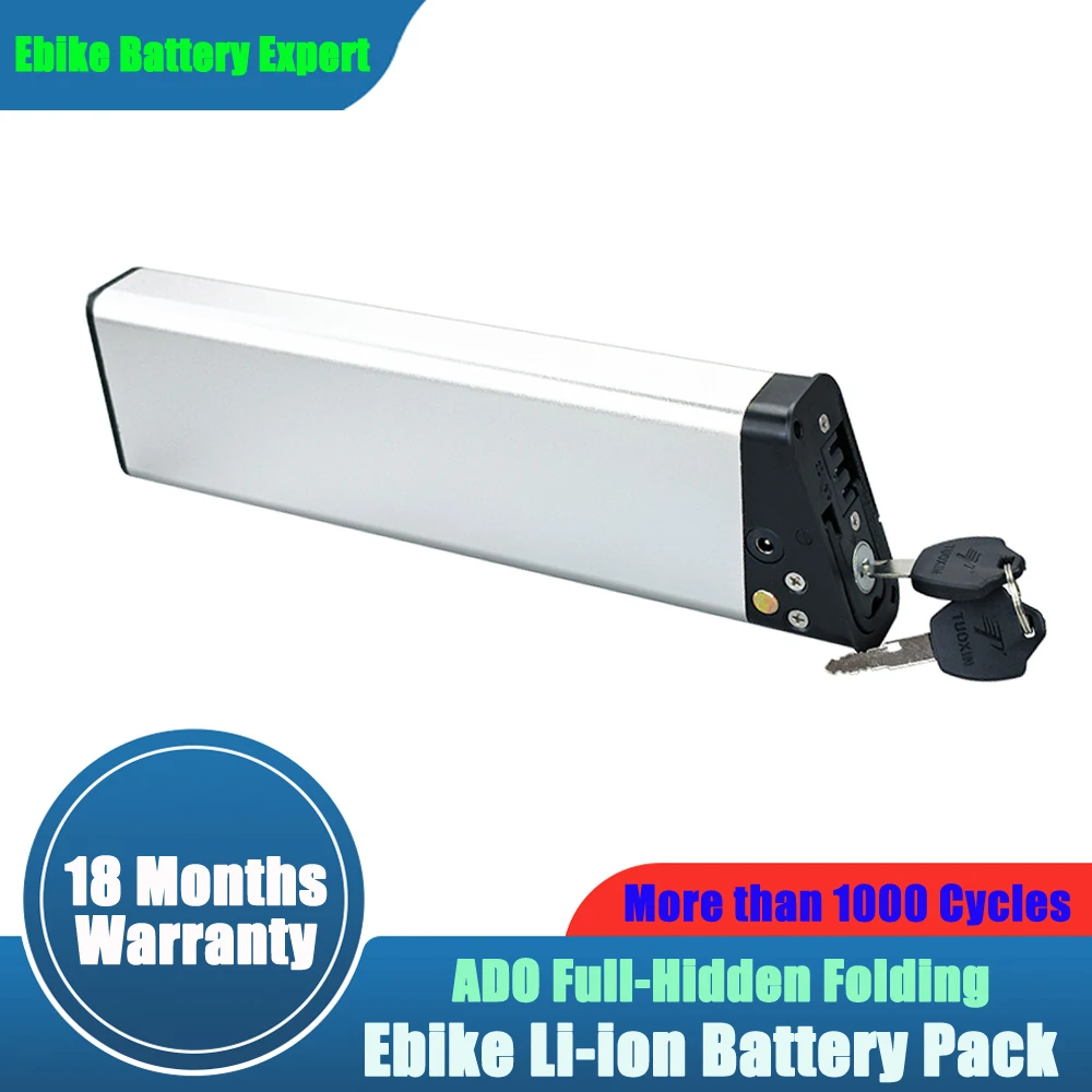 

Replacement Li-ion Battery Pack for Folding City Commuter Electric Bike, 36V, 9.6Ah, 10.4Ah, 10.5Ah, 14Ah, 250W, 350W, 500W, ADO