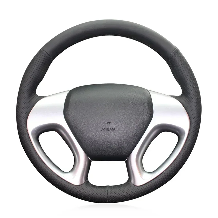

Black Artificial Leather No-slip Soft Car Steering Wheel Cover for Hyundai ix35 2010-2016 Tucson 2 2010 2011 2012 2013 2014 2015