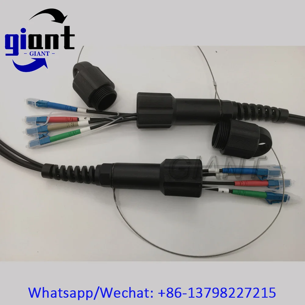 4C 200M Armored Fiber Patch Cord,4Core G657A1 200M SM LSZH/TPU PDLC 5.0mm with PCD310 Waterproof Singlemode Outdoor FTTH Cable