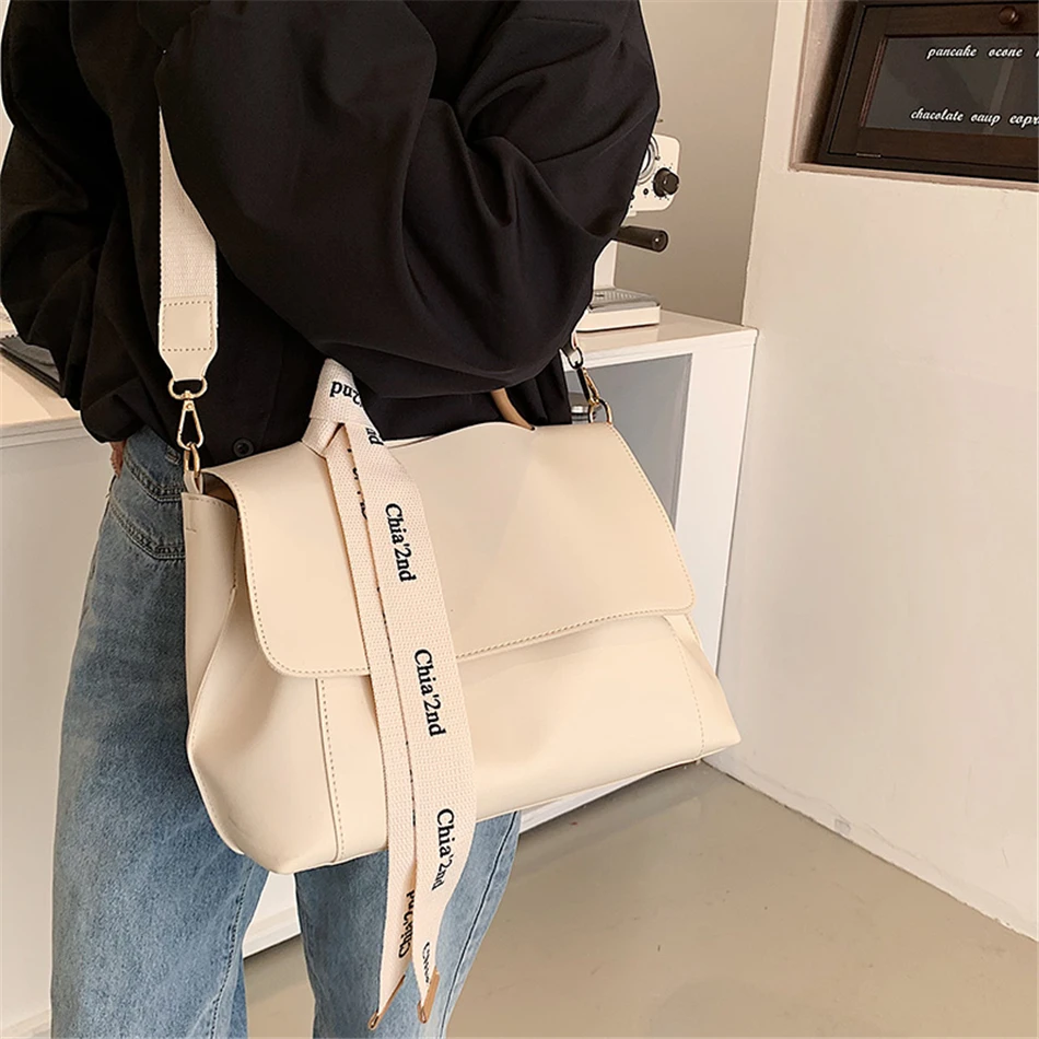 Large Capacity Women\'s Tote Bag Luxury Designer PU Leather Shoulder Crossbody Bags for Women Fashion Ribbons Purses and Handbags