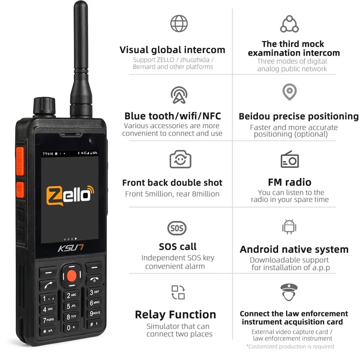 Powerful Than Motorola Walkie Talkie Digital Network Zello Radio Long Range Professional Radio Communicator KSUN AL2 Wireless