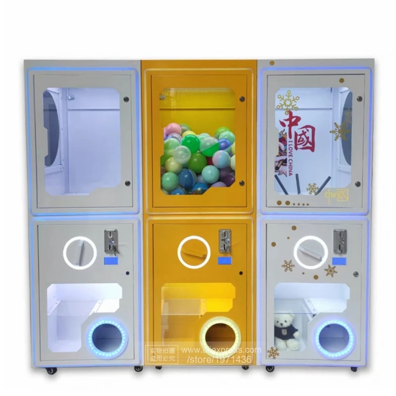 100mm 120mm Big Capsule Plastic Toy Balls Dispenser Gashapon Gift Vending Machine Kids Coin Operated Square Arcade Game Machine