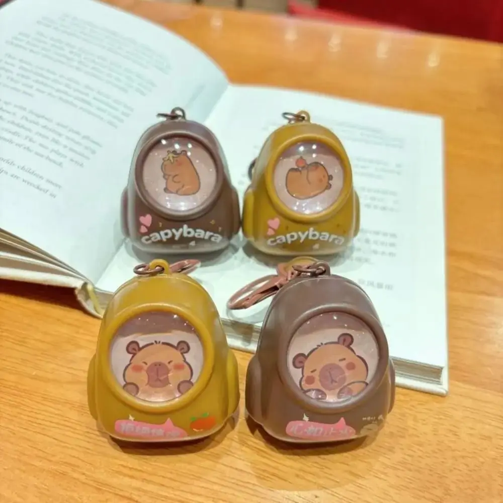 Capybara Night Light Light Luminous Capybara Keychain Capybara Key Ring Mbient Light Key Chain Lovely Kapibara Bell Pendant