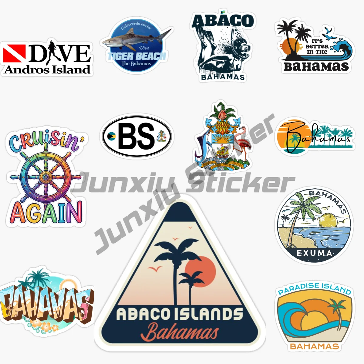 BAHAMAS Flag Bahamas Islands Scenic Tourist Car Sticker Vinyl Self-Adhesive Decorative Decal
