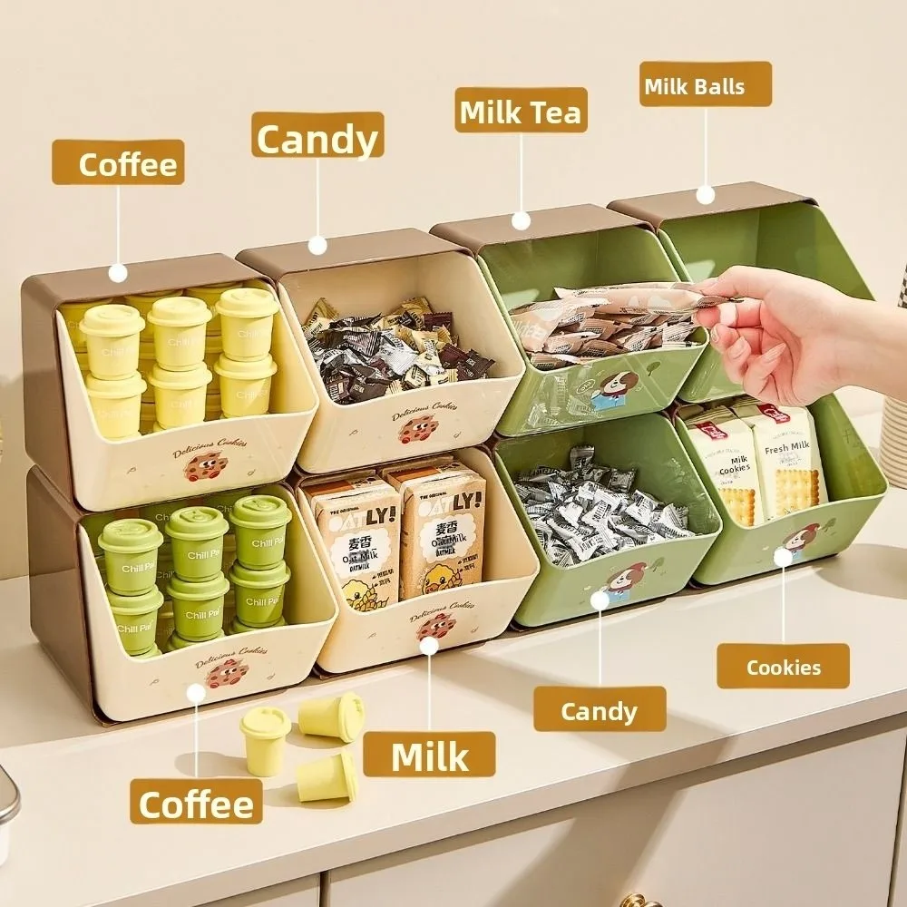 

Creative Tea Bag Storage Box Space Saving Double Layer Cosmetic Drawer Rack Large Capacity Durable Coffee Capsule Storage Shelf