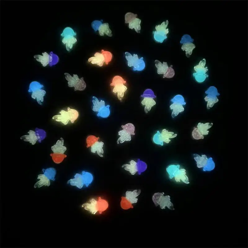 Two-color Luminous Jellyfish Nail Sticker Waterproof And Durable Aquatic Creatures Luminous Jellyfish Nail Art Jewelry Cartoon