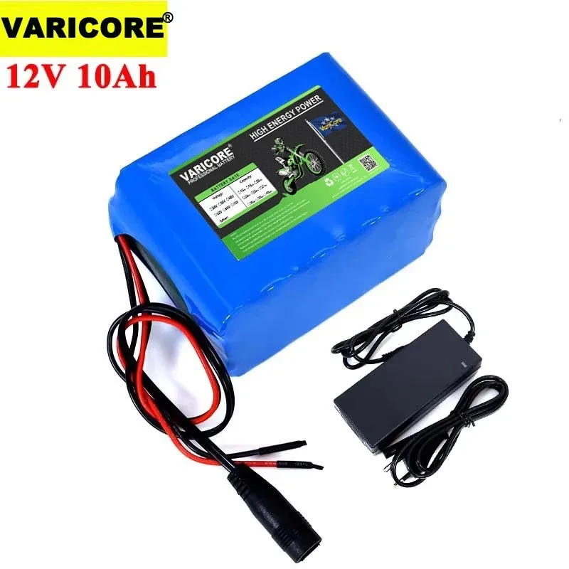 VariCore Protection 12V 10ah 18650 litowa bateria akumulatorowa 12v 10000mAh do monitorów oświetlenia awaryjnego + ładowarka 12.6v 3A