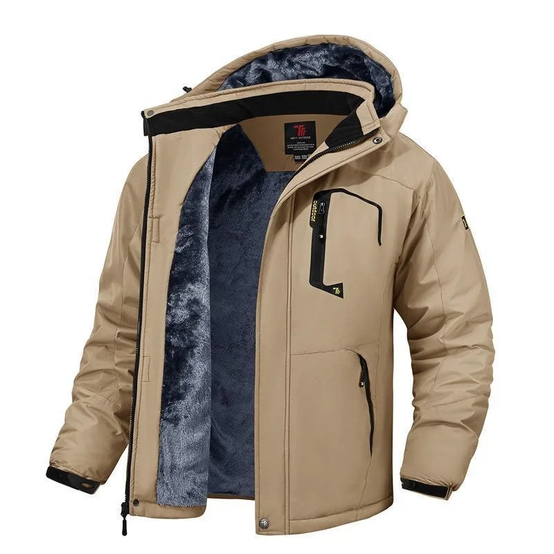 

Warm Winter Fce Jacket Windproof Outdoor Clothing Couples Cotton Coat Regular Thickness Long Style for Cold Weather