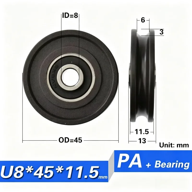 20 Stück U-Nut POM-Rollenrad 608 Nicht-Standard-Kugellager mit höherem Innenring 20-45mm Schiebefenster-Türrolle – Detail 14