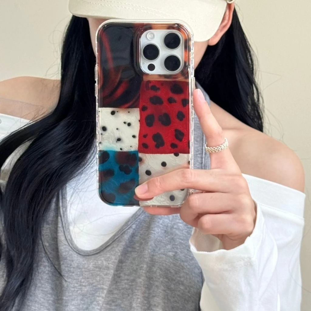 

Осенне-зимний противоударный защитный чехол для телефона в стиле ретро с леопардовым принтом для iPhone 16, 15, 14, 13 Pro Max