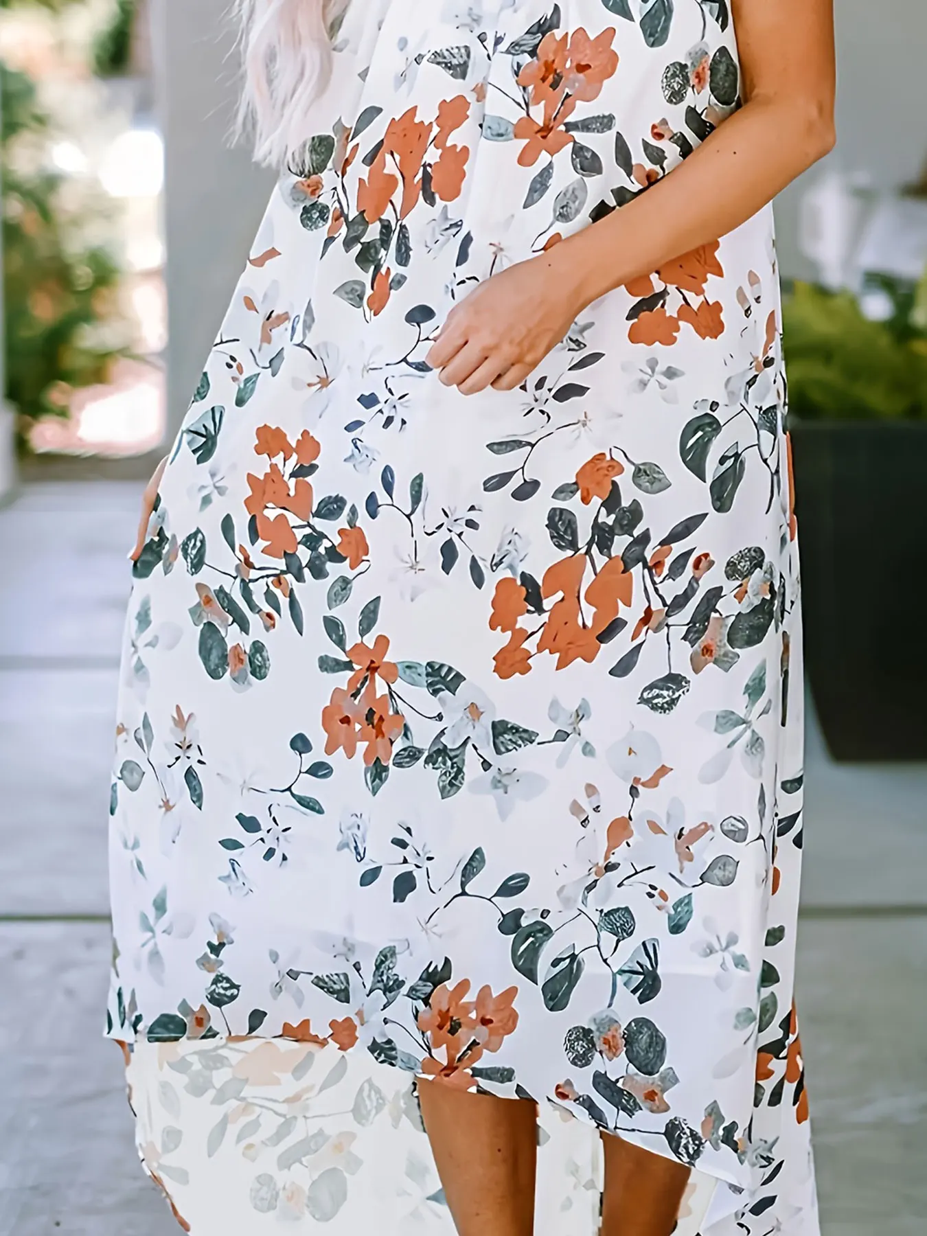 Damen-Kleid, groß, gewebt, Sommerfest, bedruckt