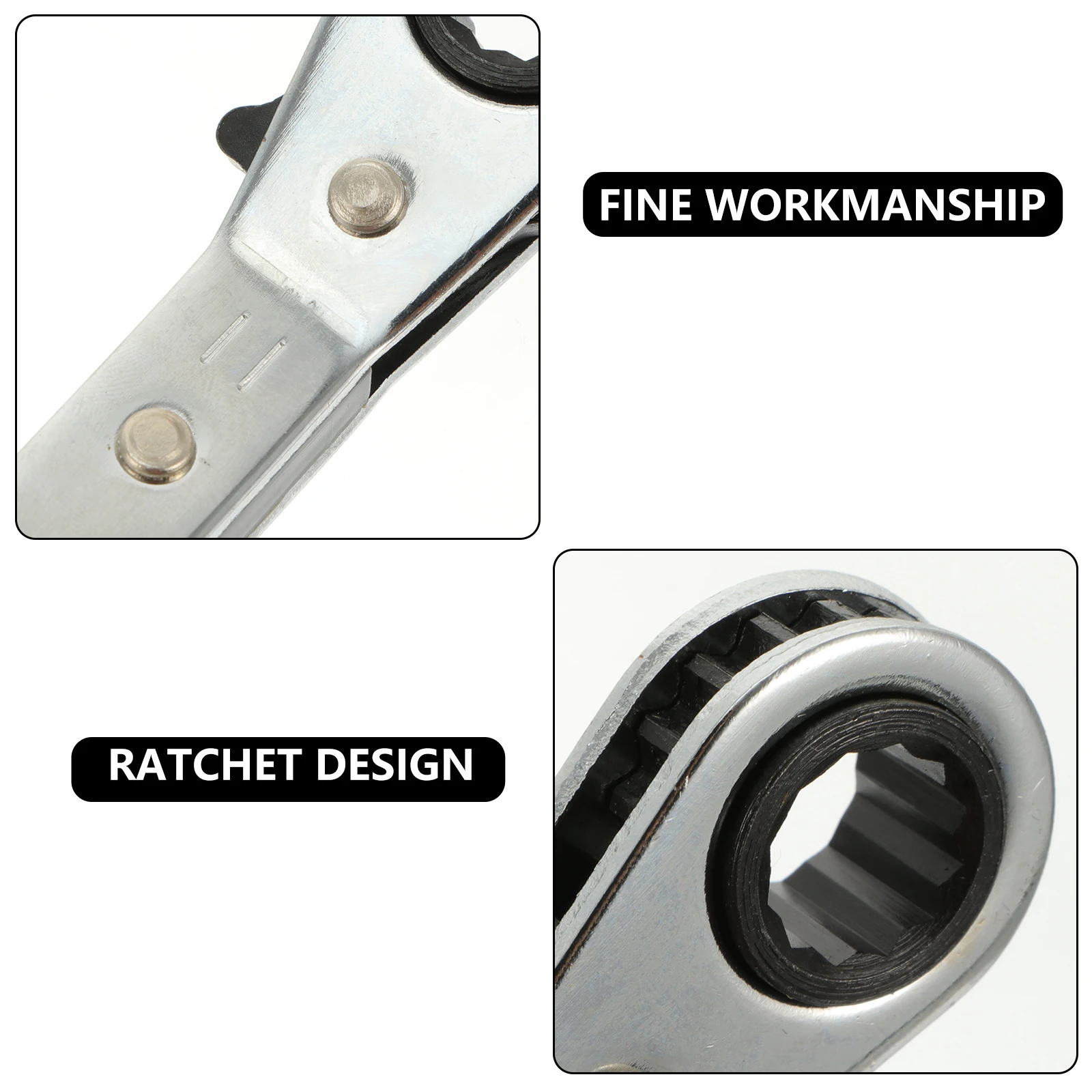 

1Pcs Ratcheting Double End Wrench 11x13 Polished Steel Repair Tool for Fastener Turning Compressor Valve Access Repair