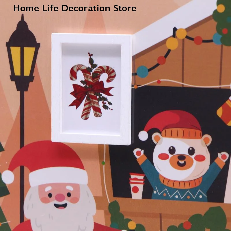 3/5/8 個 1/12 ドールハウスミニクリスマス壁画飾りドールハウス家の装飾ドールハウスマイクロクリスマスシーン写真小道具