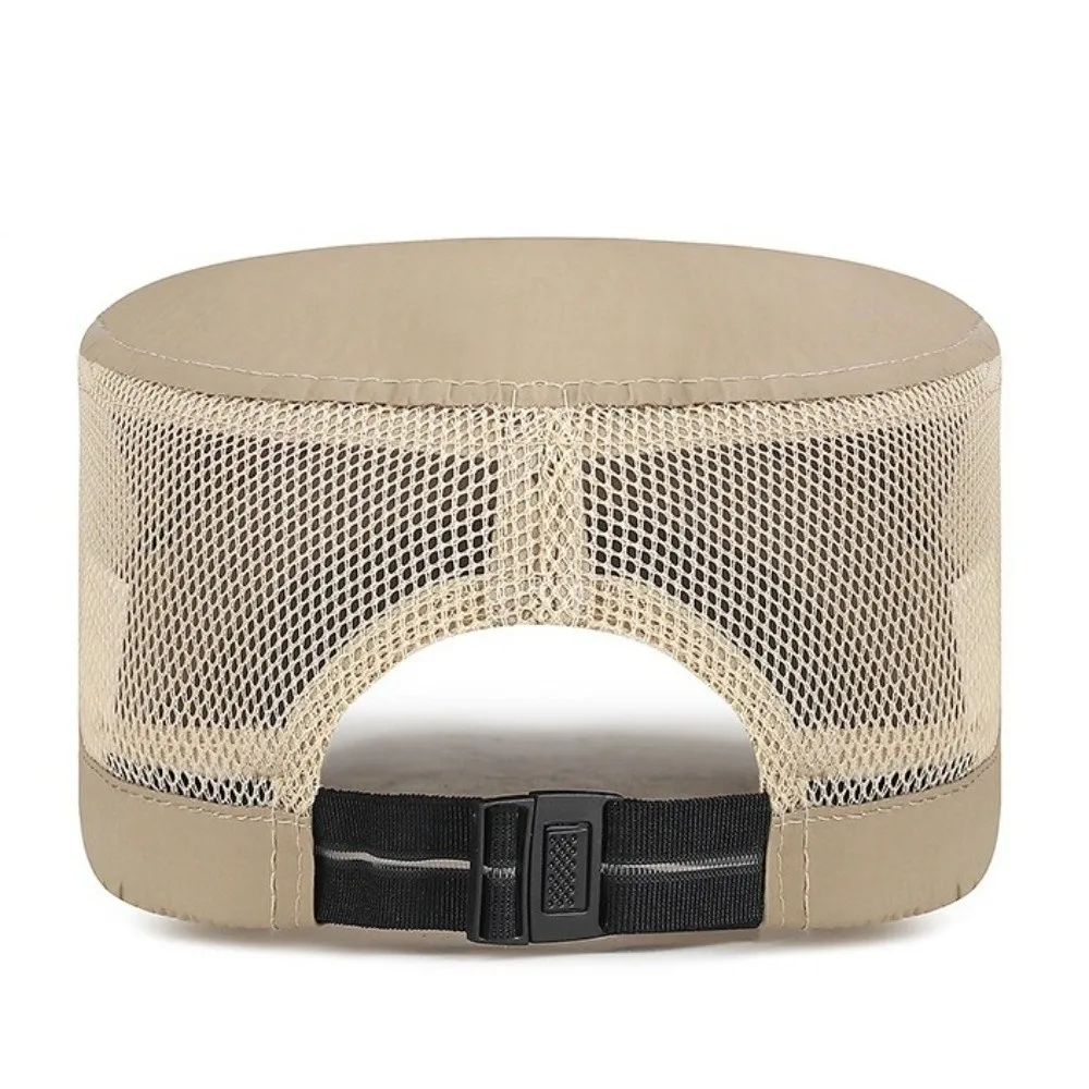 

Retro Adjustable Flat Top Cap Breathable Casual Wear Mesh Sun Hat Sun Protection Polyester Quick Drying Cap Fishing
