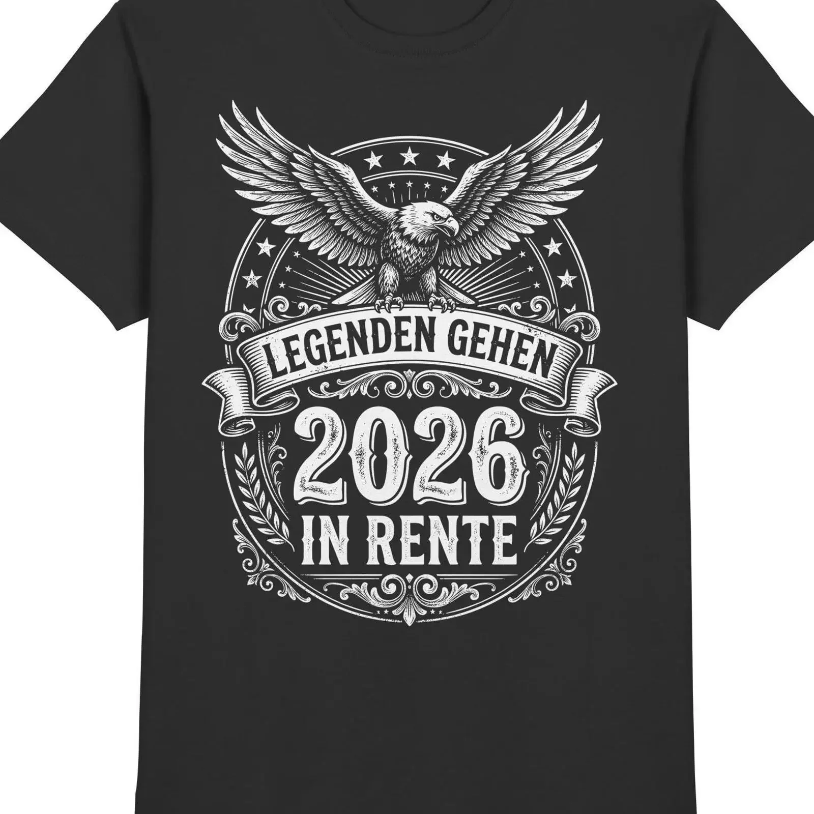 2026 Retirement Bald Eagle Vintage T Shirt Funny for Colleague Retiree Farewell Party Casual vintage Washed fashion Slightly