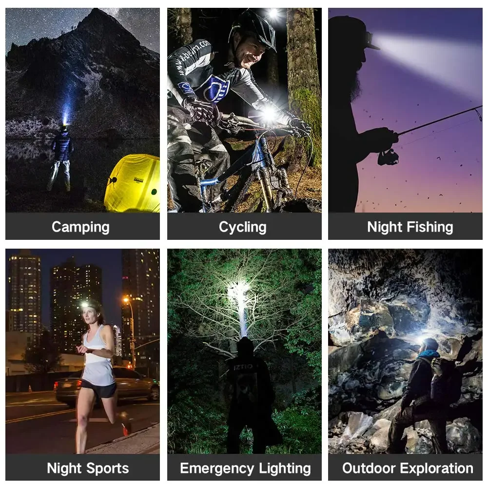 Powerful led headlamp USB Rechargeable Head Lamp 7 LED Fishing Headlight 8 Modes Head flashlight Waterproof Camping head torch