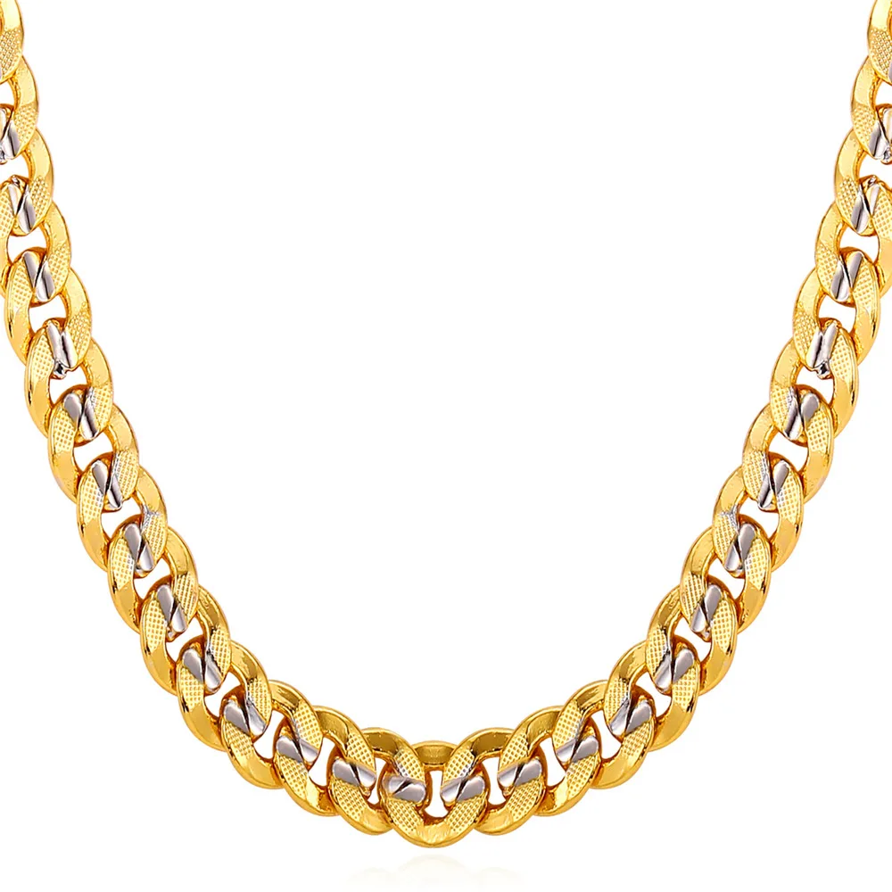 

Starlord Cuban Link Chain HipHop Gold Plated Copper Chains for Men 9MM Jewelry Two-tone Color Big Chunky Necklaces N1949