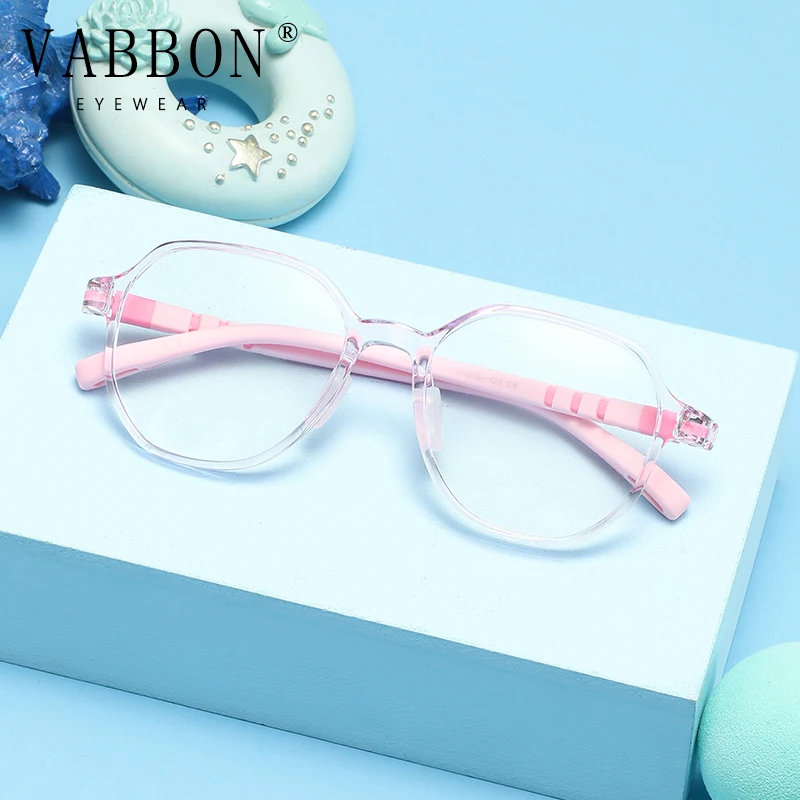 Vabbon موضة في سن المراهقة مكافحة الضوء الأزرق وصفة طبية نظارات بنين بنات نظارات تخصيص الاطفال قصر النظر نظارات اللونية Trd-102