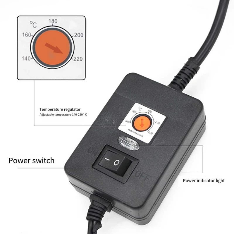 クラフト用接着剤スキレット、電気ホットメルト調整可能な温度制御接着剤ポット、接着剤スティックペレット用米国プラグブルー&ブラック
