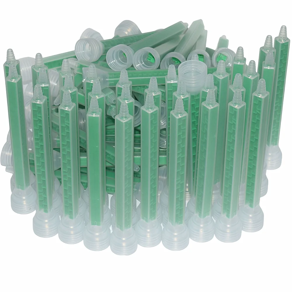 500pcs Mixing Nozzle Static Mixer AB Glue Mixing Tube Adhesive 1:1 Mixing Nozzles 161mm Square Mix Nozzle Plastic AB Mixed Tube