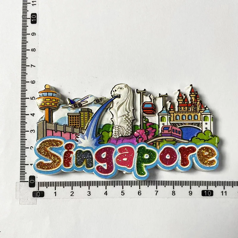 Singapore Cultural Tourism Souvenirs, 3D Lion Logo Refrigerator Magnet, Office, Home Kitchen Decoration