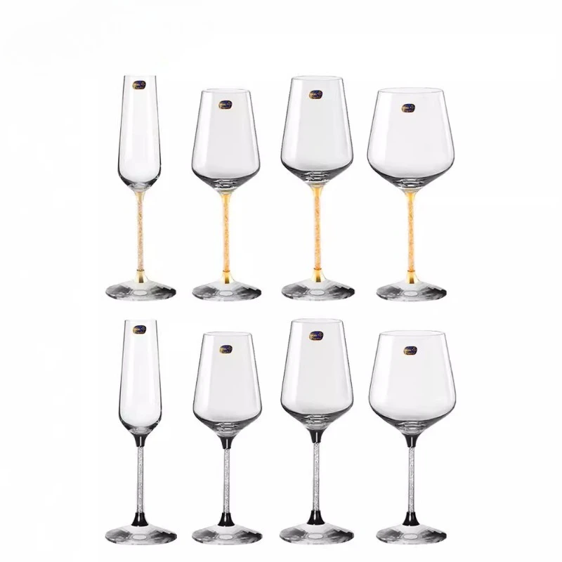 

Crystal glass with gold diamonds red wine glass, goblet