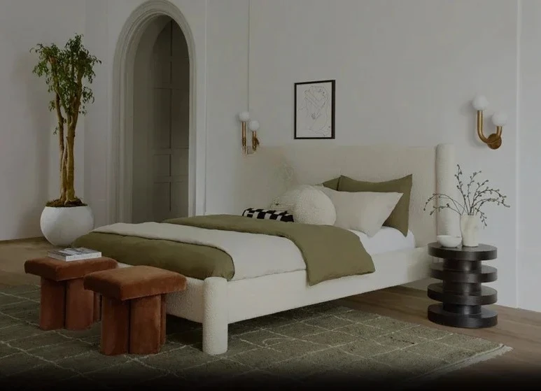 

Тканевая кровать во французском кремовом стиле в стиле ретро, простая мебель для спальни, двуспальная кровать, бесшумная кровать